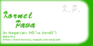 kornel pava business card